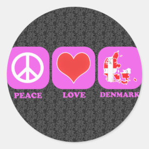 Sticker Rond Amour Danemark de paix