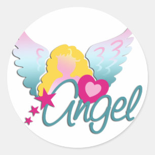 Sticker Rond Amour d'anges