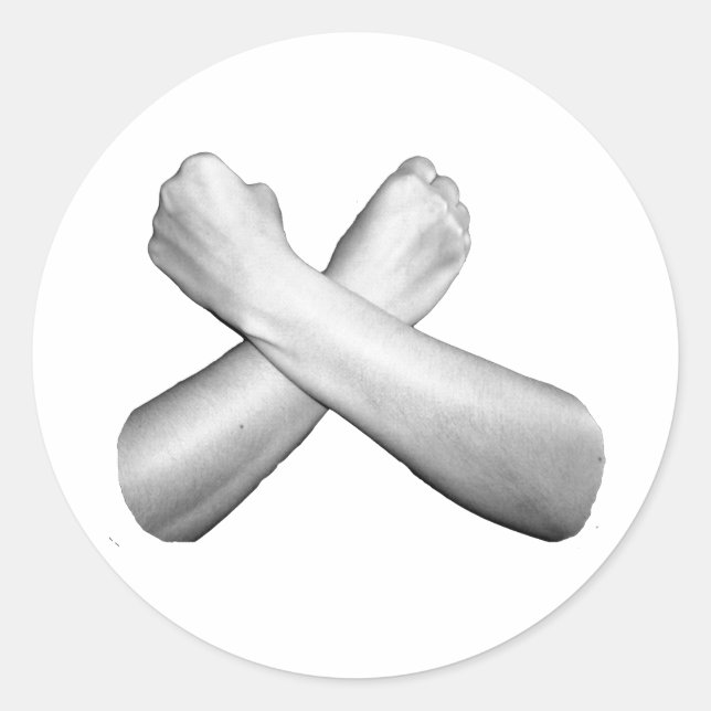 Sticker Rond Amour dans ASL (Devant)