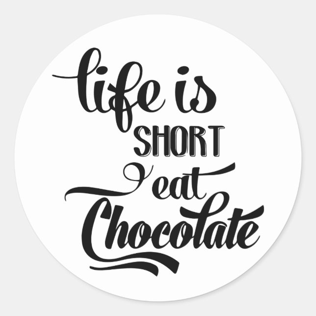 Sticker Rond Amour de Chocolat Addict Mariage de Chocolat Party (Devant)