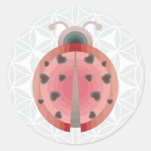 Sticker Rond amour de coccinelle