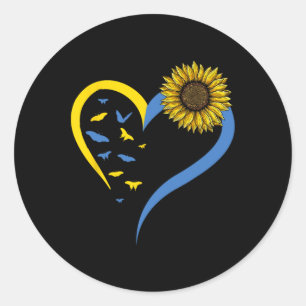 Sticker Rond Amour de femmes cœur Ukraine Tournesol Fesses ukra