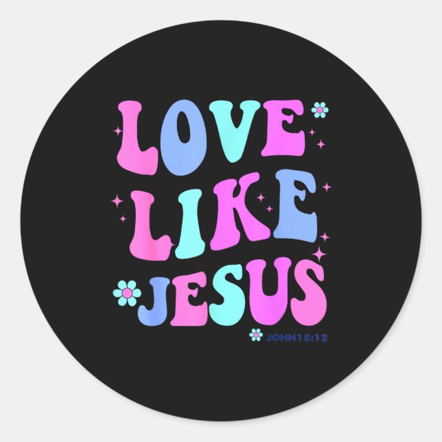 Sticker Rond Amour de fille comme Jésus Mignonnes adolescentes  (Devant)