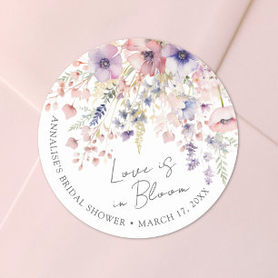 Sticker Rond Amour de Fleur Sauvage La Floraison Fête de Mariag