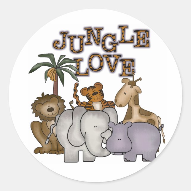 Sticker Rond Amour de la jungle (Devant)