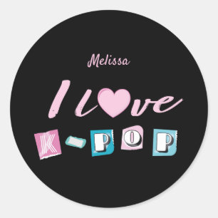 Sticker Rond Amour de la K-pop musique coréenne fan de black pi