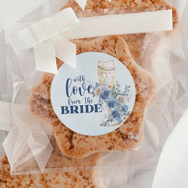 Sticker Rond Amour de la mariée Quelque chose de bleu Réception (Créateur téléchargé)