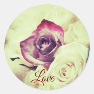 Sticker Rond Amour de la Saint Valentin vintage