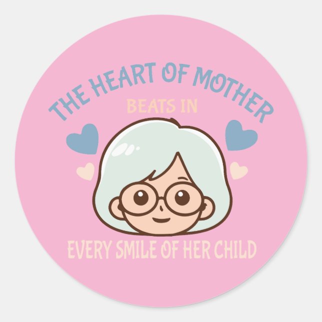 Sticker Rond amour de mère sincère - jour de la mère (Devant)