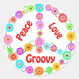 Sticker Rond Amour de paix super