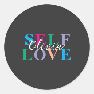 Sticker Rond Amour de soi personnalisé