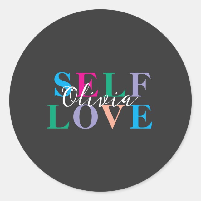 Sticker Rond Amour de soi personnalisé (Devant)
