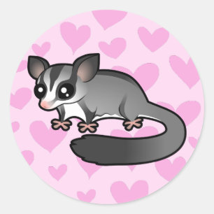Sticker Rond Amour de Sugar Glider