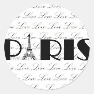 Sticker Rond Amour de Tour Eiffel de Paris