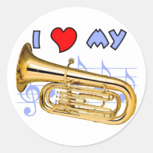 Sticker Rond Amour de tuba