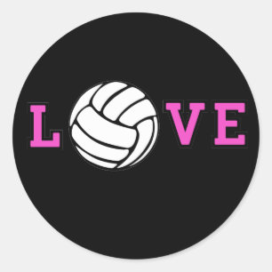 Sticker Rond Amour de volleyball