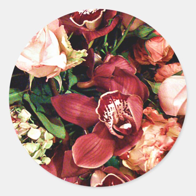 Sticker Rond Amour des orchidées_ (Devant)