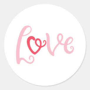 Sticker Rond Amour Design Avec Un Mot Amour Pour Les Amoureux