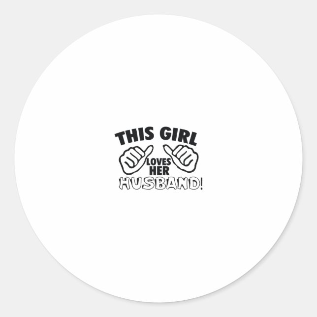 Sticker Rond Amour Design Cette Fille Aime Son Mari (Devant)