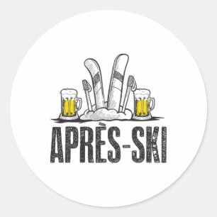 Sticker Rond Amour Drôle Apres Chemise De Ski - Grands Amateurs