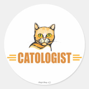 Sticker Rond Amour drôle mon chat