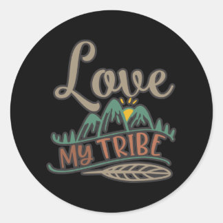 Sticker Rond Amour drôle Mon design de tribu