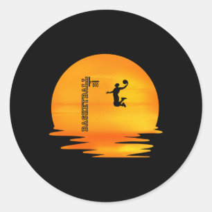 Sticker Rond Amour Du Basket-Ball. Drôle Cadeau Pour Gamer.