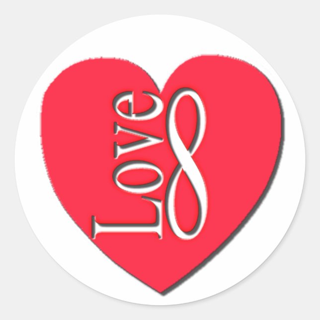 Sticker Rond Amour du coeur (8) Infinité (Devant)