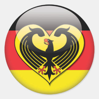 Sticker Rond Amour du drapeau allemand