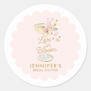 Sticker Rond Amour en fleur Wedding shower Favoriser