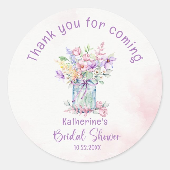 STICKER ROND AMOUR EN FLEURS RÉCEPTION DE MARIAGE (Devant)