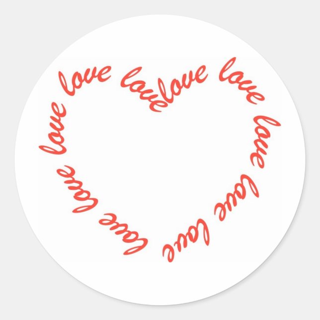 Sticker Rond Amour en forme de coeur (Devant)
