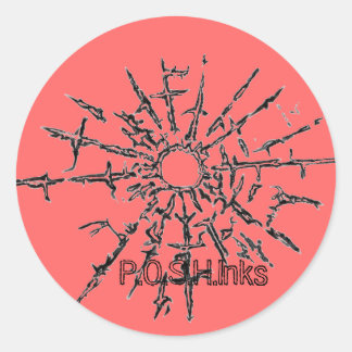 Sticker Rond Amour en verre cassé