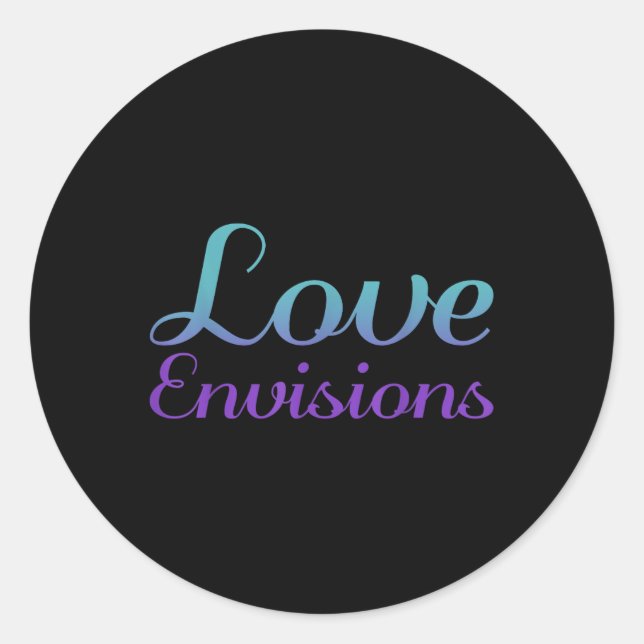 Sticker Rond Amour Envisions, Sensibilisation à la santé mental (Devant)