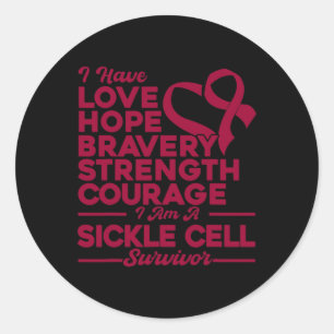 Sticker Rond Amour Espoir Bravoure Force Sensibilisation aux ce