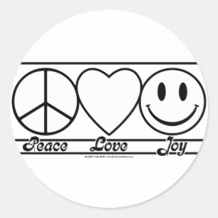 Sticker Rond Amour et joie de paix