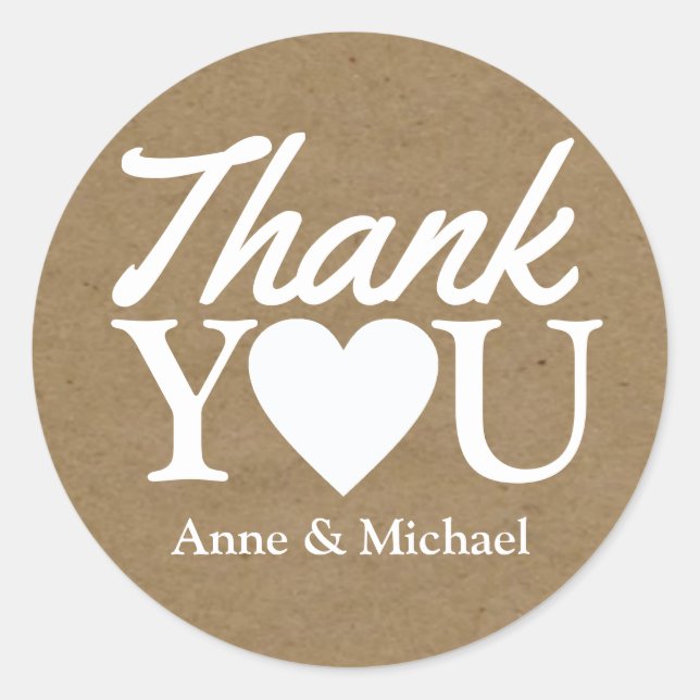 Sticker Rond amour et merci mariage (Devant)