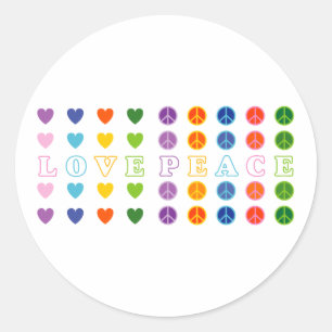 Sticker Rond Amour et Paix (02)