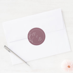 Sticker Rond Amour éternel   Deep Mauve   Invitation de mariage