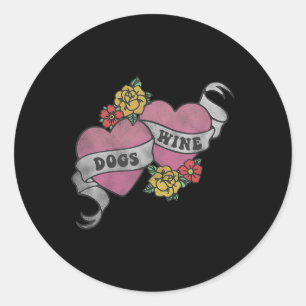 Sticker Rond Amour Explicite Pour Chiens Et Style De Tatouage V