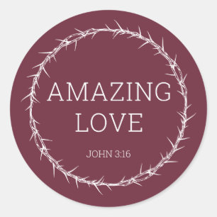 Sticker Rond Amour Extraordinaire - Jésus Christ Pâques Couronn