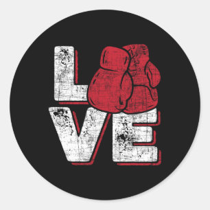 Sticker Rond Amour - Kickboxer Kickboxing Fitness Workout Marti