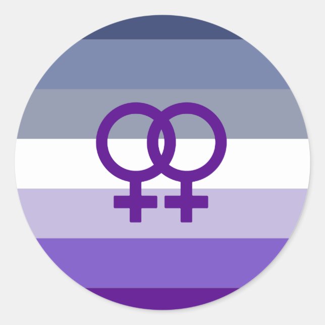 Sticker Rond Amour Lesbien Butch Fierté WLW (Devant)