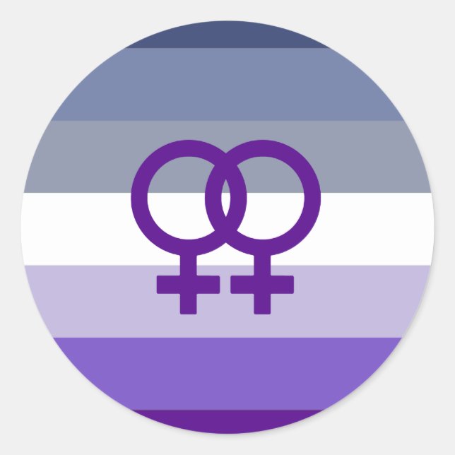 Sticker Rond Amour Lesbien Butch Fierté WLW (Devant)