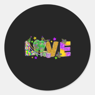 Sticker Rond Amour Mardi Gras Dent Fou Jester Dents Dentiste De