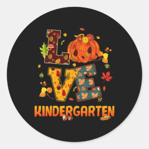 Sticker Rond Amour Maternelle Enseignant Cadeau Automne Et Auto