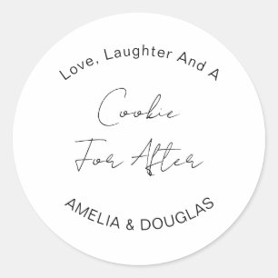 Sticker Rond Amour Moderne, Rire Et Un Cookie Pour Après