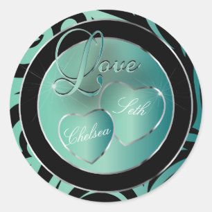 Sticker Rond Amour moderne tendance   Personnaliser
