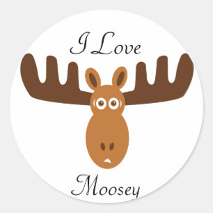 Sticker Rond Amour Moosey de Head_I d'orignaux