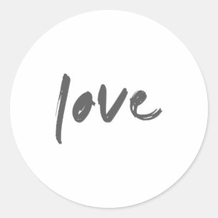Sticker Rond Amour   Mot moderne Citation minimaliste pinceau d